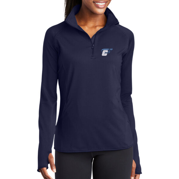C5 Expedite Embroidered - Ladies Sport Wick ® Stretch 1/4 Zip Pullover Thumbnail